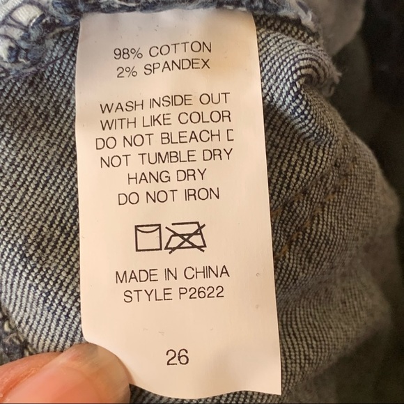 PinkBlush Dark Wash Distressed Maternity Full Panel Skinny Jeans - Picture 9 of 10